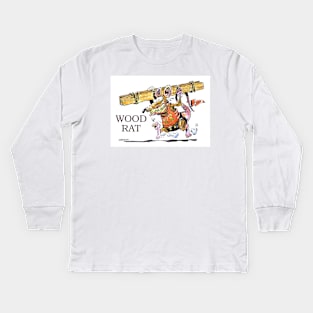 Wood butcher on the move. Kids Long Sleeve T-Shirt